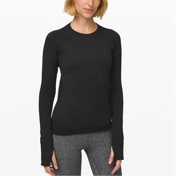 lululemon athletica Tops - Lululemon Rest Less Pullover on long sleeve workout top in Black size 10